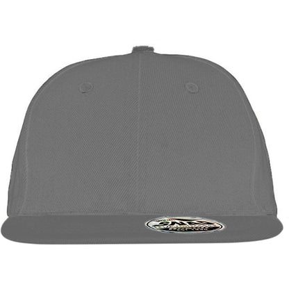 Heather Grey - Back - Result Unisex Core Bronx Original Flat Peak Snapback Solid Colour Cap