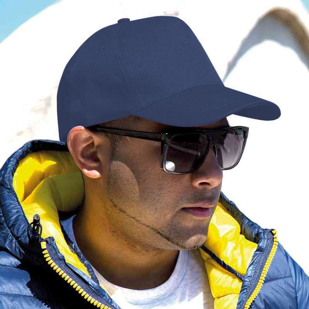 Navy Blue - Back - Result Unisex Core Boston 5 Panel Printers Baseball Cap