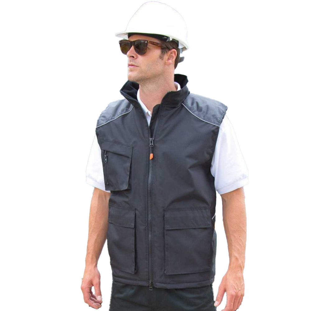 Black - Back - Result Unisex Work-Guard Vostex Bodywarmer - Gilet - Workwear