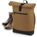 Caramel - Back - Bagbase Roll-Top Backpack - Rucksack - Bag (12 Litres)