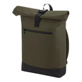 Military Green - Front - Bagbase Roll-Top Backpack - Rucksack - Bag (12 Litres)