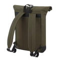 Military Green - Back - Bagbase Roll-Top Backpack - Rucksack - Bag (12 Litres)