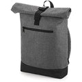 Grey Marl-Black - Front - Bagbase Roll-Top Backpack - Rucksack - Bag (12 Litres)
