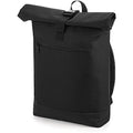 Black - Front - Bagbase Roll-Top Backpack - Rucksack - Bag (12 Litres)