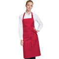 Claret - Back - Dennys Multicoloured Bib Apron 28x36ins