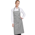 Light Grey - Back - Dennys Multicoloured Bib Apron 28x36ins