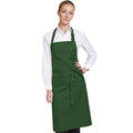 Bottle Green - Back - Dennys Multicoloured Bib Apron 28x36ins