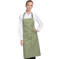 Khaki - Back - Dennys Multicoloured Bib Apron 28x36ins