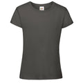 Light Graphite - Front - Fruit Of The Loom Girls Sofspun Short Sleeve T-Shirt