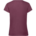 Burgundy - Back - Fruit Of The Loom Girls Sofspun Short Sleeve T-Shirt
