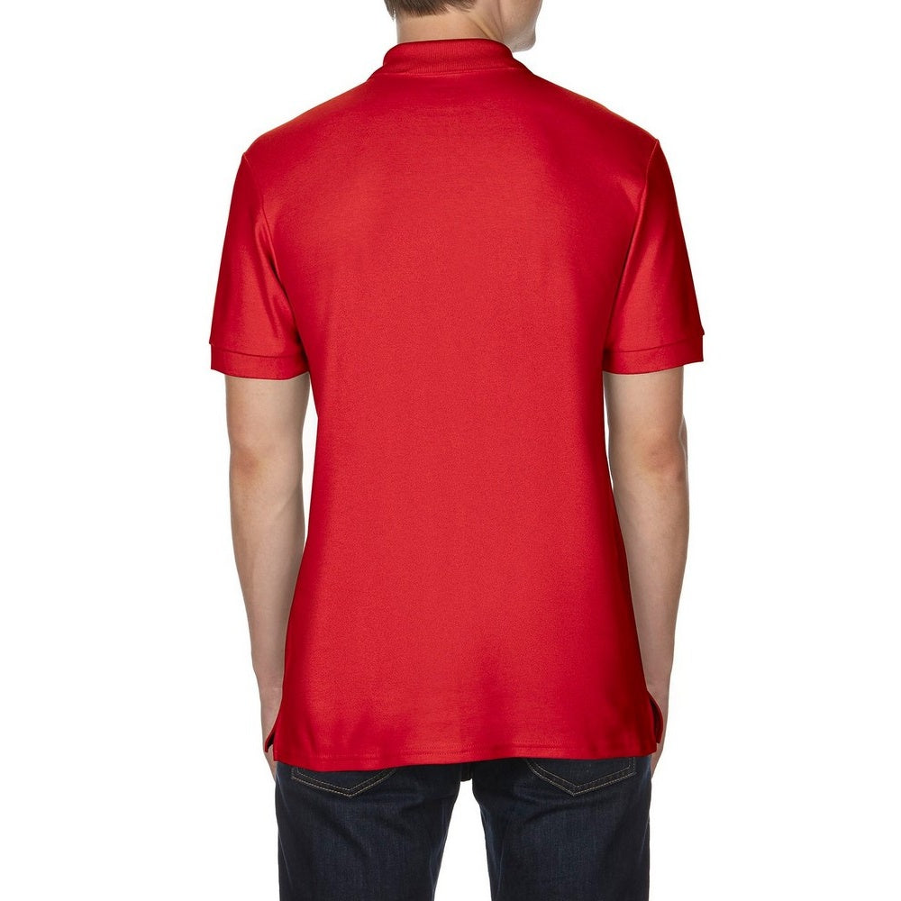 Red - Back - Gildan Mens Premium Cotton Sport Double Pique Polo Shirt