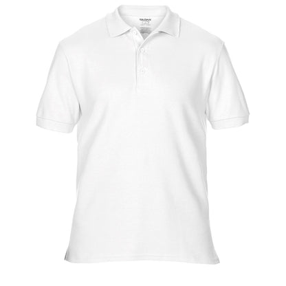 White - Front - Gildan Mens Premium Cotton Sport Double Pique Polo Shirt