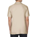 Sand - Close up - Gildan Mens Premium Cotton Sport Double Pique Polo Shirt