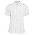 White - Front - Kustom Kit Mens Short Sleeve Pilot Shirt