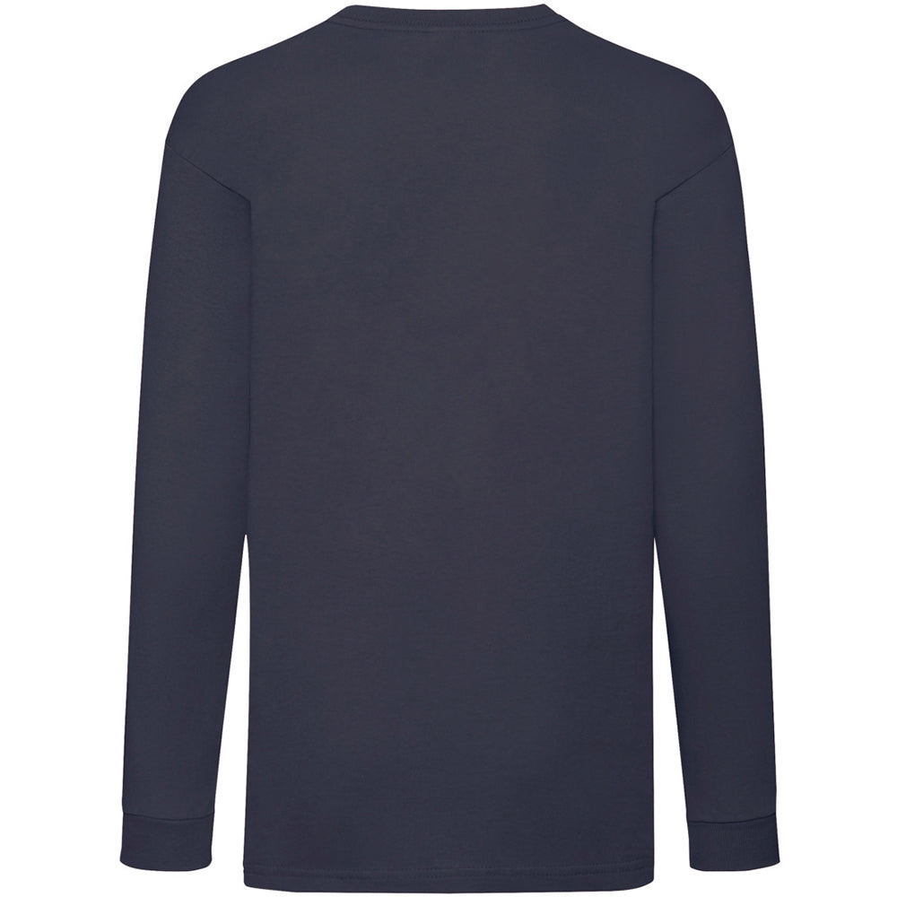 Deep Navy - Back - Fruit Of The Loom Childrens-Kids Long Sleeve T-Shirt
