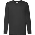 Black - Front - Fruit Of The Loom Childrens-Kids Long Sleeve T-Shirt