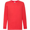 Red - Front - Fruit Of The Loom Childrens-Kids Long Sleeve T-Shirt
