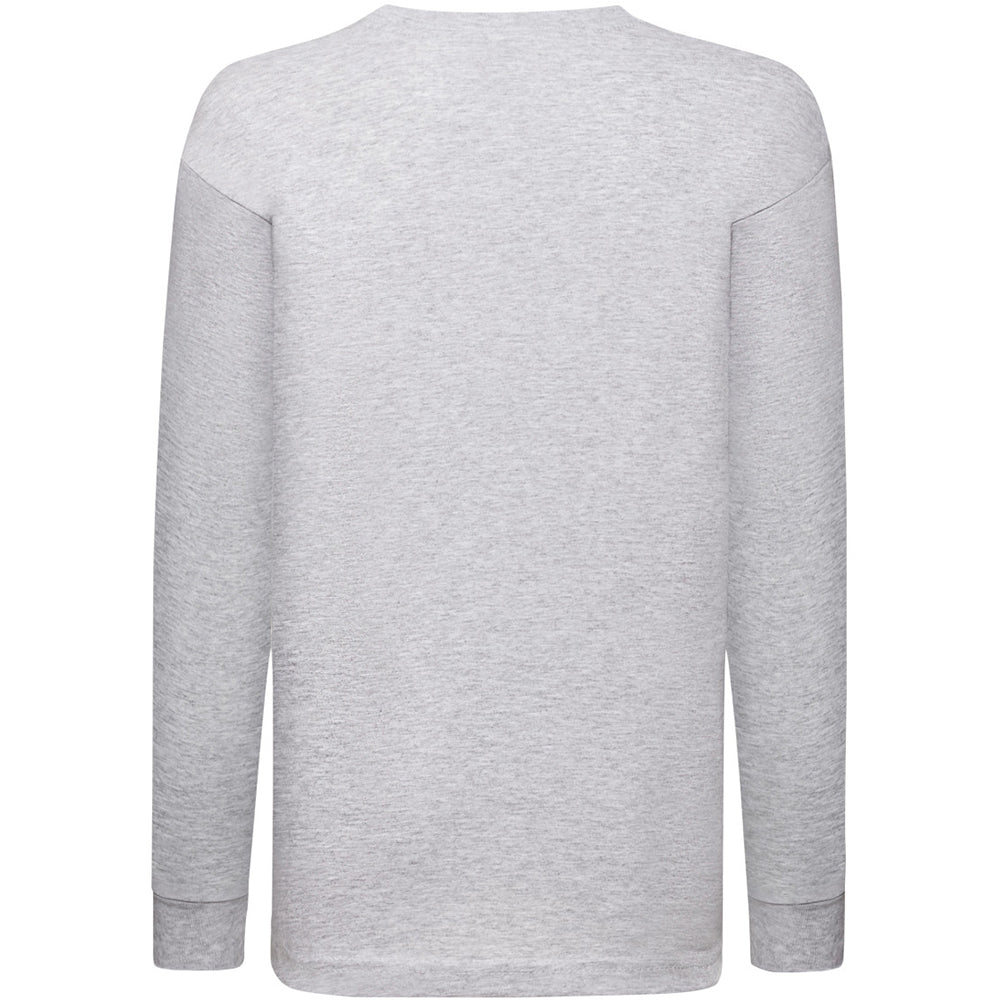 Heather Grey - Back - Fruit Of The Loom Childrens-Kids Long Sleeve T-Shirt