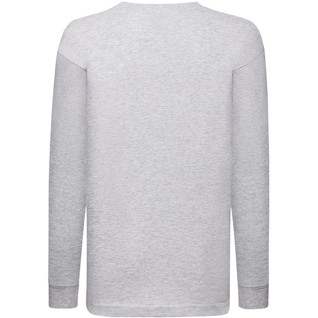 Heather Grey - Back - Fruit Of The Loom Childrens-Kids Long Sleeve T-Shirt