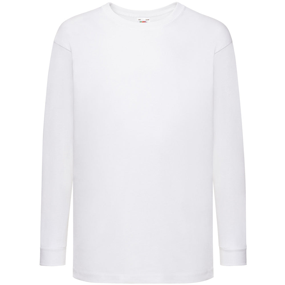 White - Front - Fruit Of The Loom Childrens-Kids Long Sleeve T-Shirt