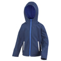 Navy-Royal - Front - Result Core Kids Unisex Junior Hooded Softshell Jacket