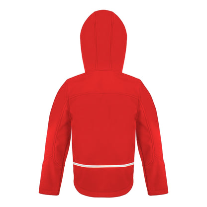 Red-Black - Back - Result Core Kids Unisex Junior Hooded Softshell Jacket