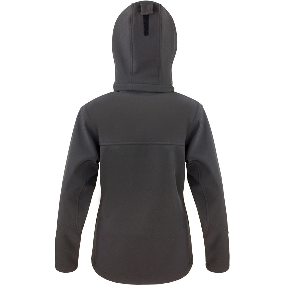 Black-Grey - Back - Result Core Womens-Ladies Lite Hooded Softshell Jacket