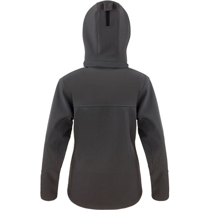 Black-Grey - Back - Result Core Womens-Ladies Lite Hooded Softshell Jacket