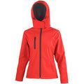 Red-Black - Front - Result Core Womens-Ladies Lite Hooded Softshell Jacket
