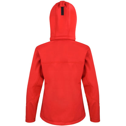 Red-Black - Back - Result Core Womens-Ladies Lite Hooded Softshell Jacket