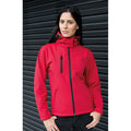Red-Black - Side - Result Core Womens-Ladies Lite Hooded Softshell Jacket