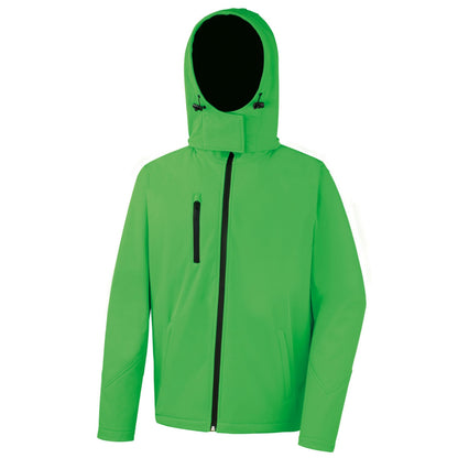 Vivid Green-Black - Front - Result Core Mens Lite Hooded Softshell Jacket