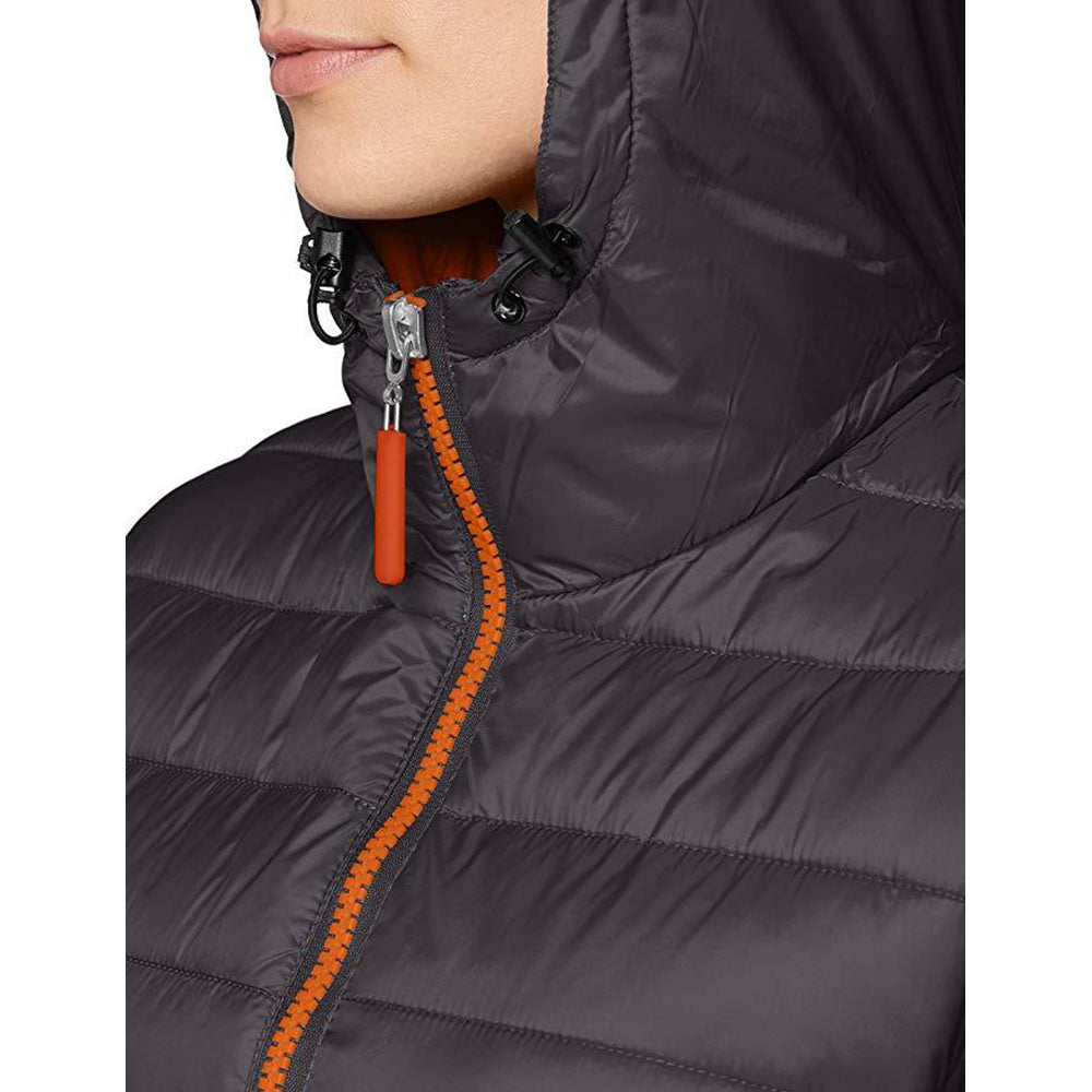 Grey-Orange - Pack Shot - Result Urban Womens-Ladies Snowbird Hooded Jacket