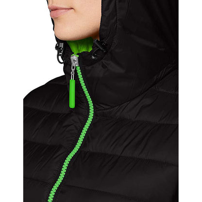 Black-Lime Green - Lifestyle - Result Urban Womens-Ladies Snowbird Hooded Jacket