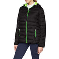 Black-Lime Green - Front - Result Urban Womens-Ladies Snowbird Hooded Jacket