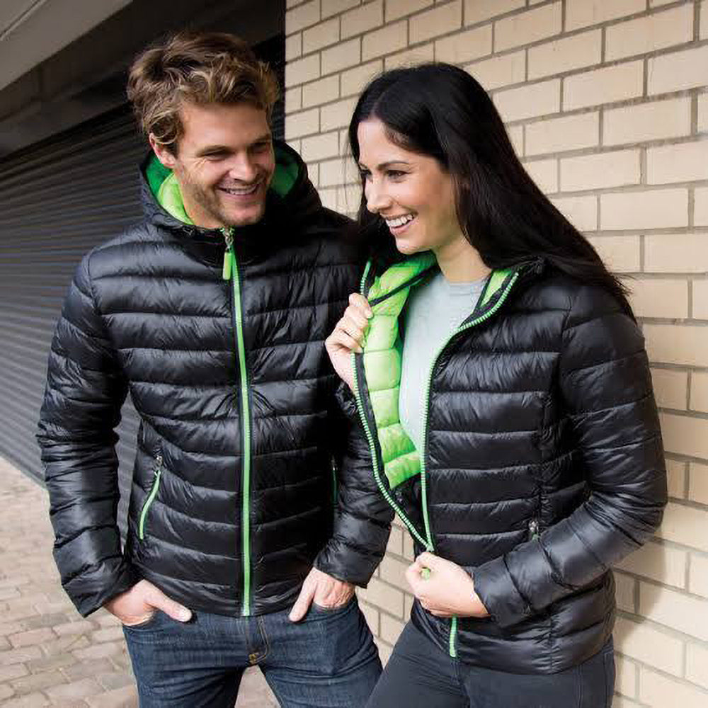 Black-Lime Green - Pack Shot - Result Urban Mens Snowbird Hooded Jacket