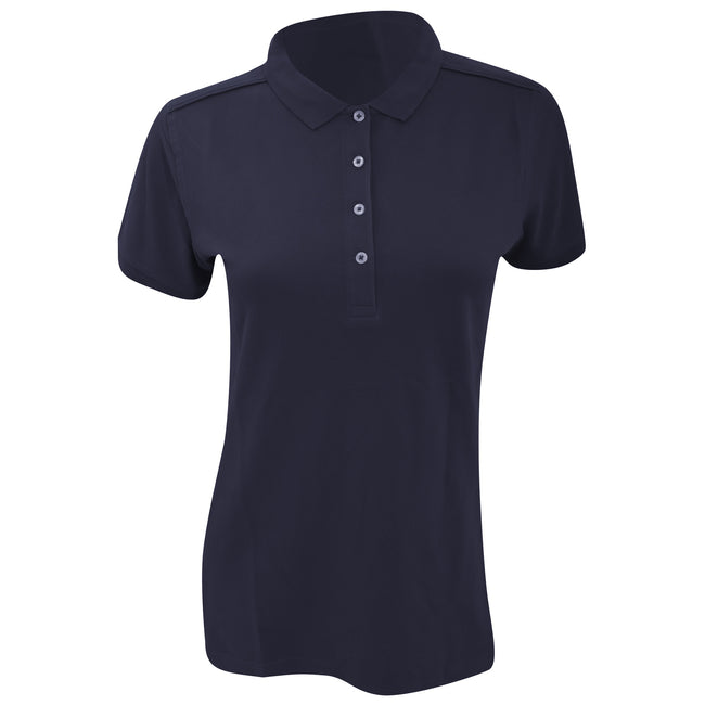 French Navy - Side - Russell Womens-Ladies Stretch Short Sleeve Polo Shirt