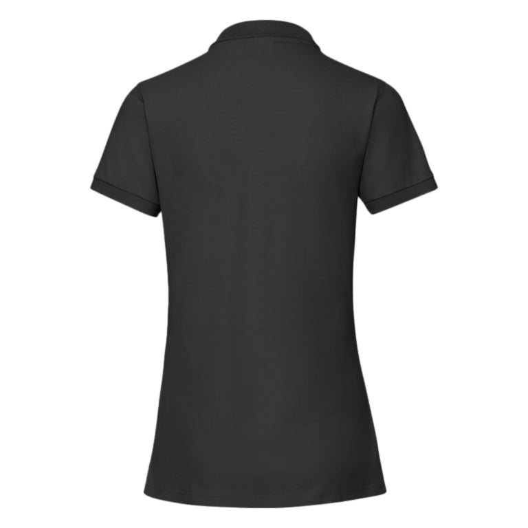Black - Back - Russell Womens-Ladies Stretch Short Sleeve Polo Shirt
