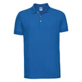 Azure Blue - Front - Russell Mens Stretch Short Sleeve Polo Shirt