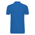 Azure Blue - Back - Russell Mens Stretch Short Sleeve Polo Shirt