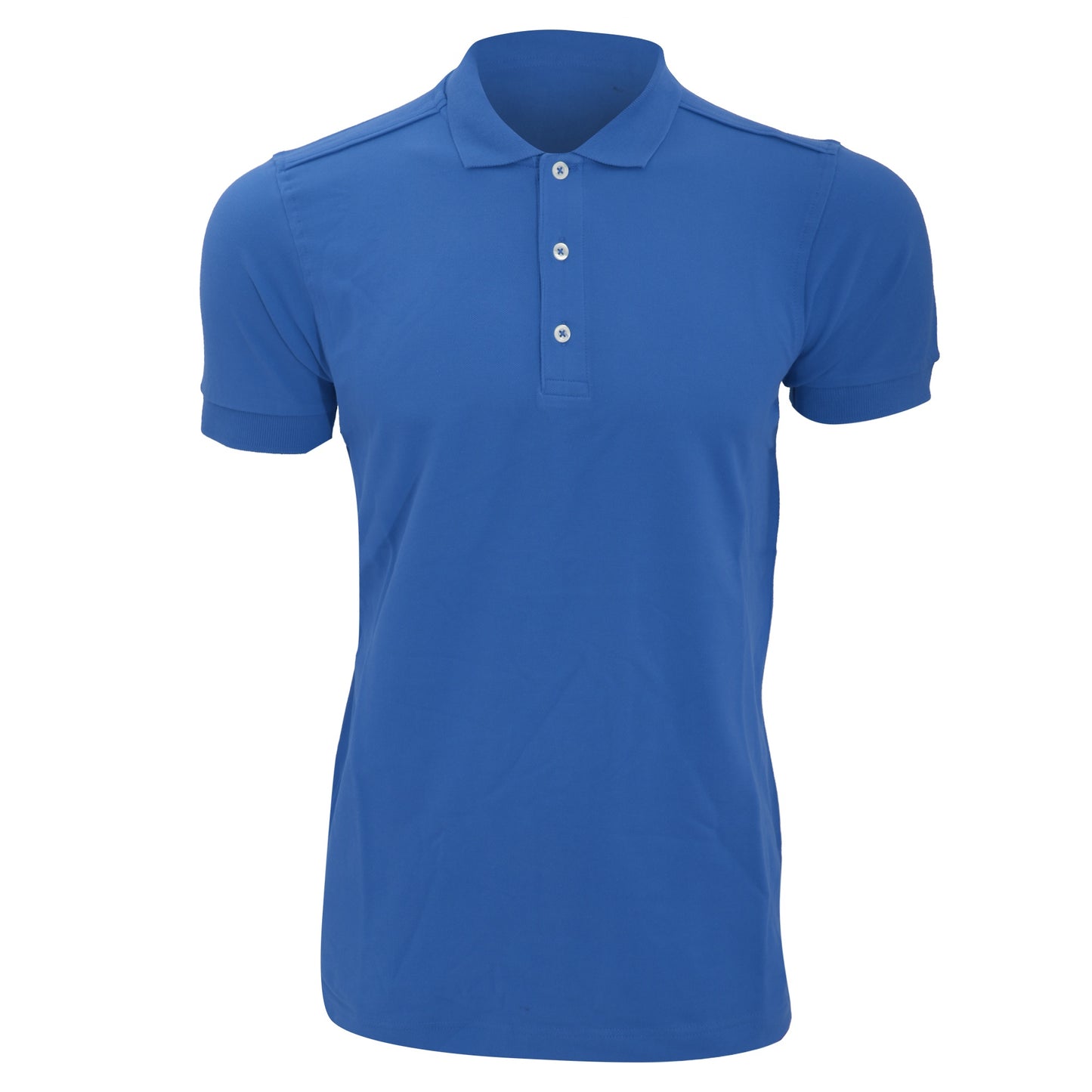 Azure Blue - Side - Russell Mens Stretch Short Sleeve Polo Shirt