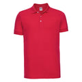 Classic Red - Front - Russell Mens Stretch Short Sleeve Polo Shirt