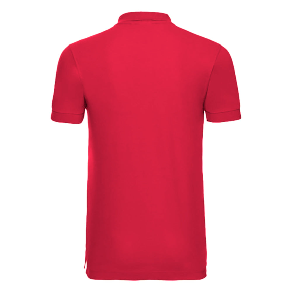 Classic Red - Back - Russell Mens Stretch Short Sleeve Polo Shirt