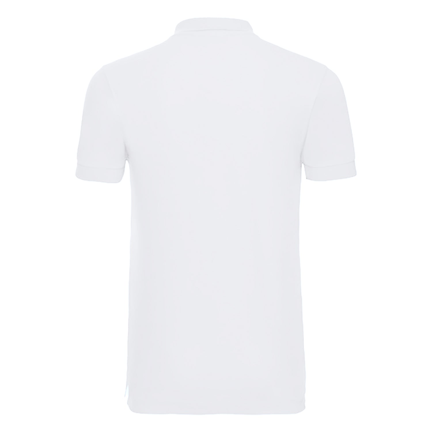 White - Back - Russell Mens Stretch Short Sleeve Polo Shirt