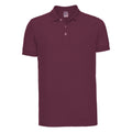 Burgundy - Front - Russell Mens Stretch Short Sleeve Polo Shirt
