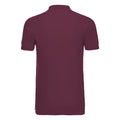 Burgundy - Back - Russell Mens Stretch Short Sleeve Polo Shirt