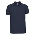 French Navy - Front - Russell Mens Stretch Short Sleeve Polo Shirt