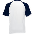 White-Deep Navy - Back - Fruit Of The Loom Mens Short Sleeve Baseball T-Shirt