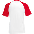 White-Red - Back - Fruit Of The Loom Mens Short Sleeve Baseball T-Shirt