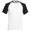 White-Black - Front - Fruit Of The Loom Mens Short Sleeve Baseball T-Shirt